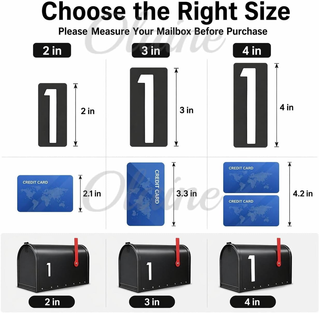 3 Inch Reflective Mailbox Numbers, 50 PCS  House Vinyl Stickers with Easy-Peel Tabs, Includes Squeegee & Masking Tape, Strong Self-Adhesive Numbers