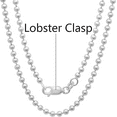 thumbnail image 2 of Savlano 925 Sterling Silver Italian 2.3mm Solid Bead Ball Dog Tag Chain Necklace Comes With Gift Box for Women & Men - Made in Italy, 2 of 3