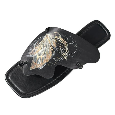 WNVMWI Sandals Women Flat Sandals Summer Womens Thong Sandals Black Shoes Slippers Flip Flops Summer Casual Colourful Butterfly Soft Leather Beach Outer Wear Large Size Flat Sandal Slippers Size 40