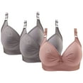 thumbnail image 1 of Bras for Women, 3PCS Womans Printing Gathered Together Large Size Daily Bra Underwear No Rims, 1 of 9