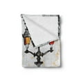 thumbnail image 2 of Paris Soft Flannel Fleece Blanket, Grunge Illustration of Eiffel with Lanterns European Lifestyle Culture Artwork, Cozy Plush for Indoor and Outdoor Use, 50" x 70", Red Black Yellow, by Ambesonne, 2 of 5
