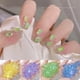 thumbnail image 1 of Joyas para Uñas Fiudx con Diamantes Rectangulares Cristal Verde Hielo, 1 of 7