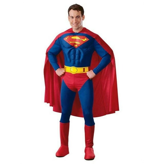 DC Comics Classic Superman Deluxe Muscle Chest Costume for Adults by Rubies, Men's Medium