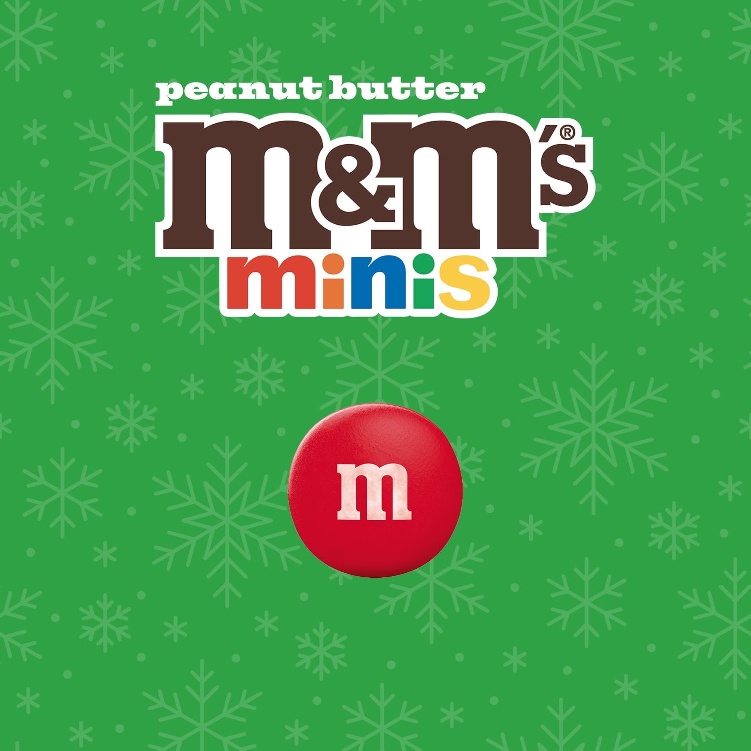 M&M's Minis Peanut Butter Milk Chocolate Red & Green Christmas Candy - 1.74 oz Mega Tube
