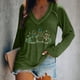 thumbnail image 2 of Blusa de manga larga con cuello en V informal para mujer a la moda, Tops de otoño Fridja bvmnju4115, 2 of 5