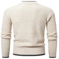 thumbnail image 3 of JTieacloth Loose Fit Cardigan Sweaters Men's Autumn And Winter Crew Neck Pullover Sweater(Beige), 3 of 3