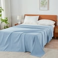 thumbnail image 6 of HOMTEC 100% Cotton Flat Sheet 2-Pack, Crisp Soft Percale Cotton Top Sheet for Massage Table, Hospital, Dorm (Full, Blue), 6 of 9