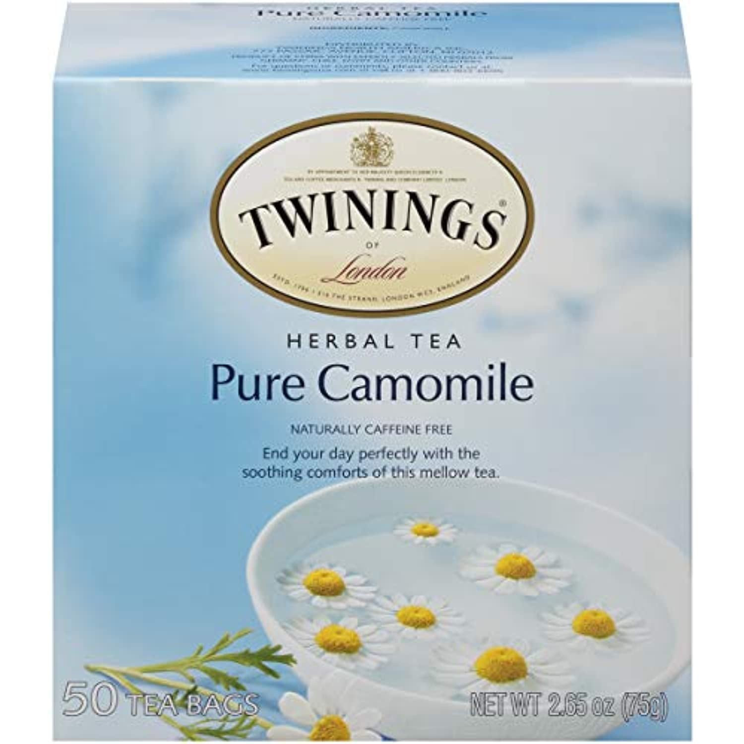 Twinings Of London Pure Camomile Herbal Tea Bags, 50 Count (Pack Of 1)