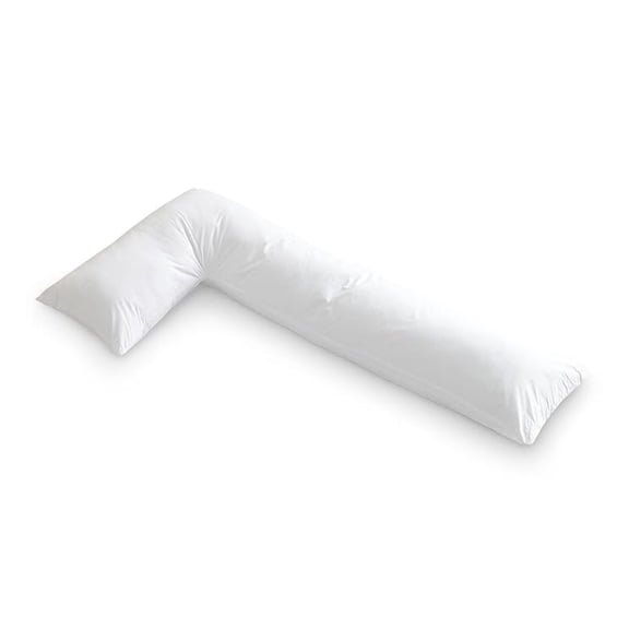 L Shaped Body Pillow - Down Full Body Pillow for Side , Pregnancy, Neck and Shoulder Support - Zippered Cover