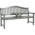 thumbnail image 5 of SAFAVIEH Mischa Outdoor Patio Bench with Center Lift, Ash Grey, 5 of 5
