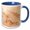 Blue/White, variant on 3drose, Image of Beautiful Pale Peach with Gold Veins Marble Pattern, 15oz Mug
