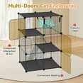thumbnail image 6 of Cat Cage, 3-Tier DIY Catio Cat Enclosures, 24" x 16" x 36" Cat Playpen Indoor & Outdoor with Hammock, Detachable Metal Wire Kennel Cats Crate, 2x1x3 Exercise Place for 1-2 Kitten, 6 of 9