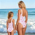 thumbnail image 6 of CCRFTGI Girls Swimsuits Size 7 Summer Cute Bowknot Print Quick Dry High Cut Print Vacation Swimwear Girls One Piece Swimsuits Bathing Suit for Beach Light pink 7-8 Years, 6 of 7