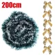 thumbnail image 3 of Guirnalda de cintas, serpentinas de caña de oropel, serpentinas de pino con lazos, guirnalda navideña verde escarchada, guirnalda colgante para árbol de Navidad, decoraciones para fiestas, 3 of 5