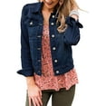 thumbnail image 4 of luvamia Women Trucker Denim Jacket Vintage Button Jean Coat, Size S-2XL, 4 of 7
