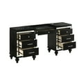 thumbnail image 3 of Kya 64 Inch Vanity Dresser Table with 7 Drawers, Mirrored Trim, Glam Black, 3 of 5