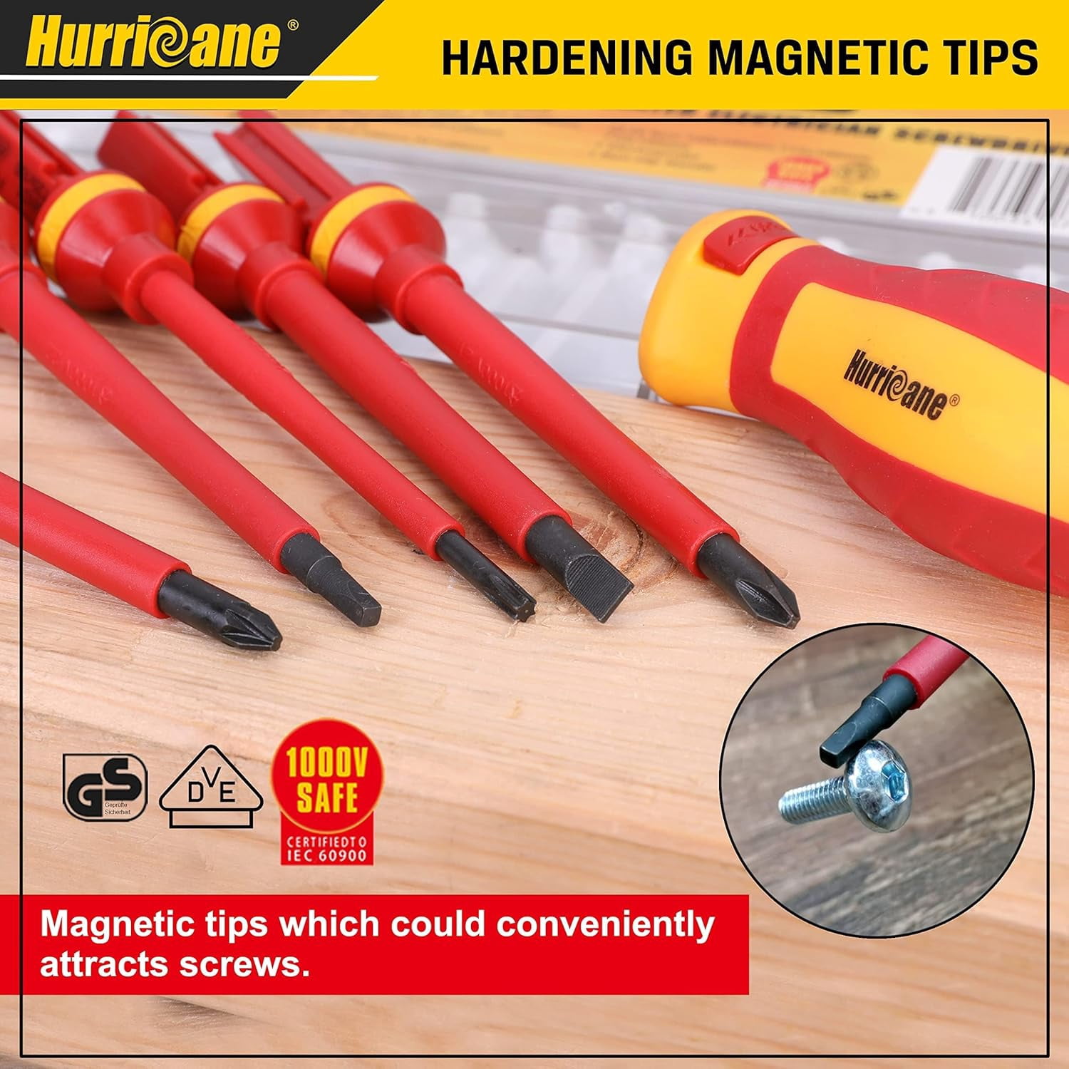 1000V Professional CR-V Insulated, Magnetic Screwdriver Set with 15 Pieces