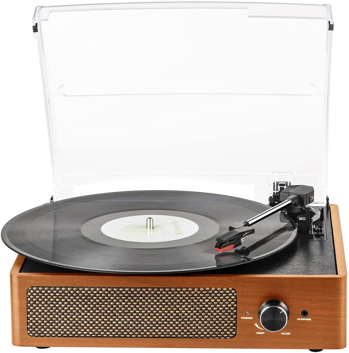 Record Player Vinyl Turntable with Built-in Stereo Speakers Wireless in & Out USB Direct Vinyl to MP3 Recording Professional LP Phonograph Automatic Vintage Solid Record Player with Retro Wood Design 