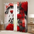 thumbnail image 2 of Feelyou Couple Anniversary Rose Curtains Pack of 2 (42x84 Each), Watercolor Abstract Curtains Blackout, Romantic Butterfly Bedroom Curtains, Blackout Curtains Room Decor, 2 of 6