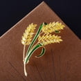 thumbnail image 2 of Shisuyan 1Pc Shiny Zircon Wheat Ears Brooch Fashion Breastpin Simlple Clothes Accessory, 2 of 8