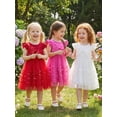 thumbnail image 6 of BemeyourBBs Toddler Baby Girl Formal Dress Toddler Wedding Guest Dress Girls Butterfly Tulle Tutu Dress Baby Girl Elegant Flutter Sleeve Birthday Party Princess Dresses 3 4 5 6 7 8 9 10 Years, 6 of 9