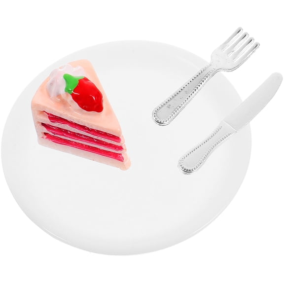 HOOWIFFY Pink Miniature Food Set for Doll House Accessories Resin Decor Perfect for Tea Parties 1 Set