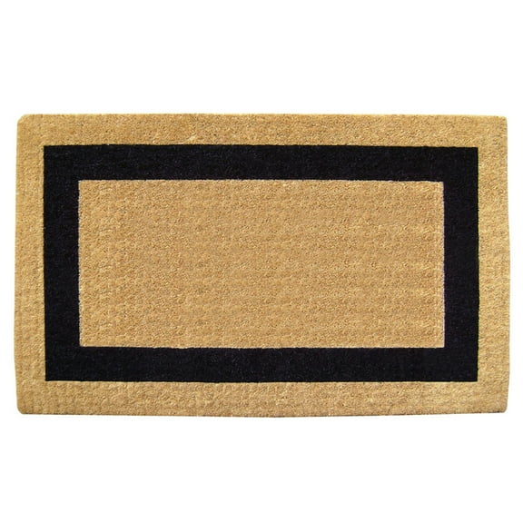 Heavy Duty Coir Doormat Single Picture Frame, Plain - Black 22" x 36"