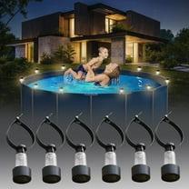Solar Pool Lights - 6 Pack，Pool Light for Framed Above Ground Pools,Solar Pool Lights for Above Ground Pools,Pool Accessories for Frame Pool Decoration
