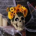 thumbnail image 6 of BNNG Halloween Sculpture Decoration 7 Inch Statue Desktop Ornament With Flower Headwear For Halloween Day Of The Dead Home Decoration Party Props Creative Gift Themed Activity Props, 6 of 8