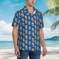 thumbnail image 3 of Susaid Cute Popcorn Print Hawaiian Shirts for Men Women,Hawaiian Summer Short-Sleeve Casual Relaxed-Fit Button-Down,Large, 3 of 7