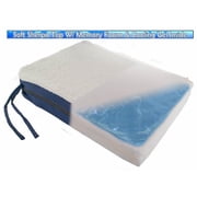 Gel Memory Foam Seat Cushion with Chair Ties - Orthopedic Seat Pad for Office, Car, Truck, and Wheelchair - Cooling Comfort, Portable, Pressure Relief & Superior Support - Washable Cover