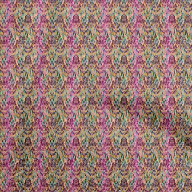 oneOone Polyester Spandex Purple2 Fabric Asian Ikat Sewing Craft Projects Fabric Prints By Yard 56 Inch Wide