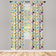 thumbnail image 3 of Ambesonne Cartoon Curtains, Various Animals, Pair of 28"x95", Multicolor, 3 of 5