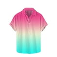 thumbnail image 1 of Plebaso Button down Shirts for Men Short Sleeve Summer Beach Shirts Fashion Gradient Color Mens Shirts, 1 of 5
