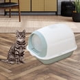 thumbnail image 2 of Bandeja de arena para mascotas, orinal cerrado, inodoro, parte inferior antideslizante, caja de arena para gatos con capucha para gatitos y cachorros Azul Fernando Bandeja de arena para gatos, 2 of 8