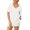White, variant on Jalioing Women's Summer Short Sleeve Tops Casual Fashion Hooded Drawstring Shirts Solid Color Fashion Outfits