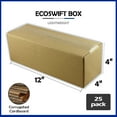 thumbnail image 2 of EcoSwift Brand Premium 12x4x4 Cardboard Boxes Mailing Packing Shipping Box Corrugated Carton 23 ECT, 12"x4"x4", Brown, 25-Pack, 2 of 6