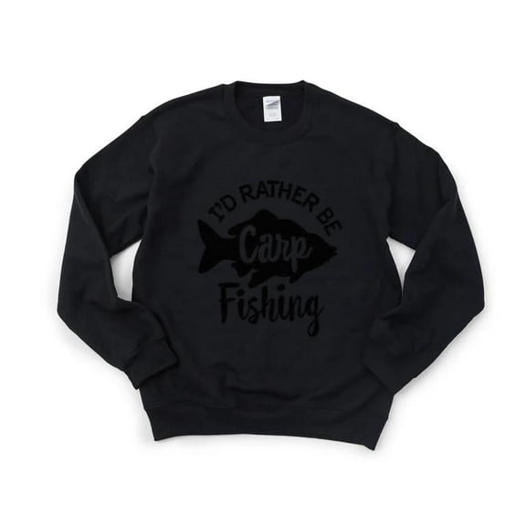 I'd Rather Be Carp Fishing Funny Carp Fisher Dad Angler Hobbyist Pond Sweatshirt, for men & women, up to size 5XL