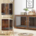 thumbnail image 2 of Double Dog Crate Furniture with Tabletop, 2-Door Indoor Kennel for Large Dogs, Wooden and Metal Construction in Fiery clouds color, 2 of 6