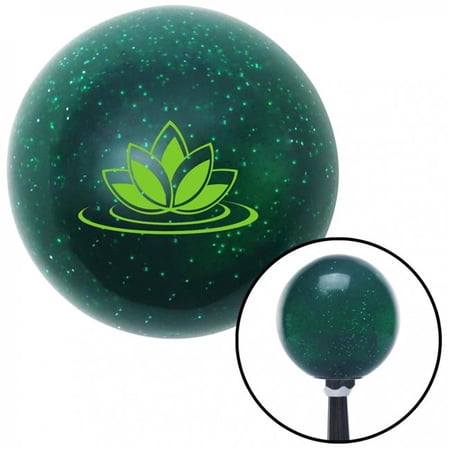 American Shifter Green Hawaiian Flower No. 6 Green Metal Flake Shift Knob with M16 x 1.5 Insert Shifter Brody