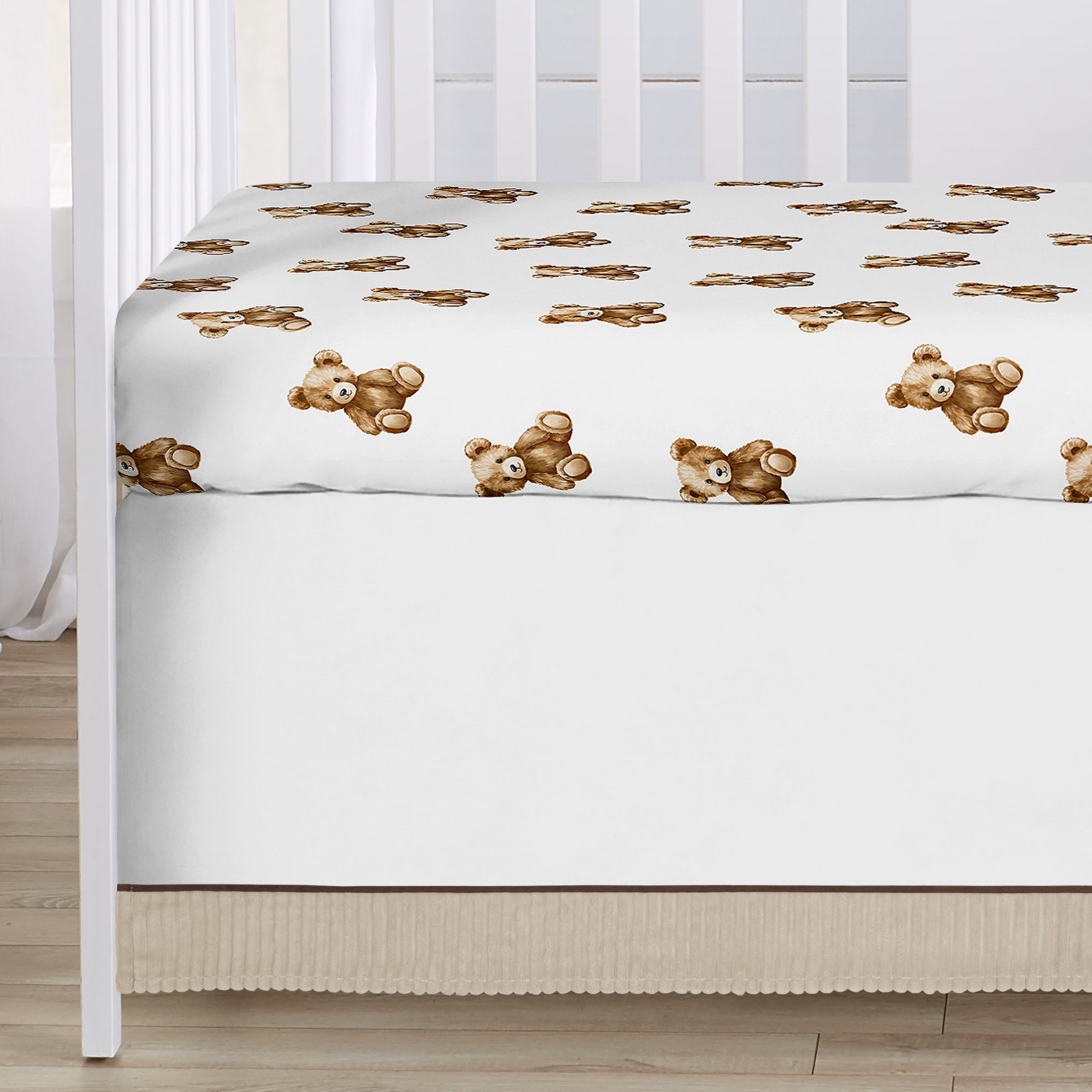Sweet Jojo Designs Boho Teddy Bear Boy, Girl, Unisex/Gender Neutral Crib Bedding Set 4 Piece