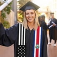 thumbnail image 3 of Costa Rica Mix United States Black American Flag Graduation Stole Shawl Sash Scraf Gift For Abroad Student International Study, 3 of 6