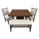 thumbnail image 3 of Set de Comedor Valencia 2 Sillas y 2 Bancas 120x120 cm Mdf UV Color Tzalam SALVANTO, 3 of 10