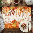 thumbnail image 4 of Fall Pumpkin Placemats Set of 12 Orange Leaf Thanksgiving Vintage Letter Heat Insulated Linen Place Mats, Washable Stain-Proof Table Mats for Dining Tables Holiday Decor 13x19inch, 4 of 9