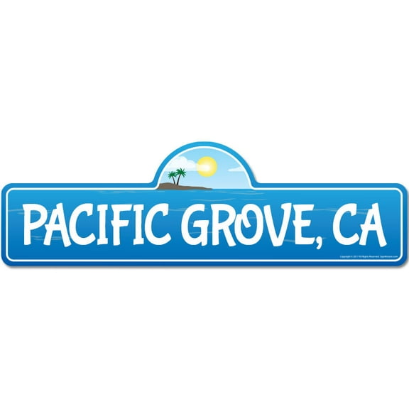 Pacific Grove CA California Beach Street Sign | Indoor/Outdoor | Surfer Ocean Lover Décor For Beach House Garages Living Rooms Bedroom | Signmission Personalized Gift