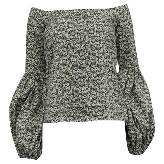 Caroline Constas Off Shoulder Gisele Blouse in Floral print Cotton