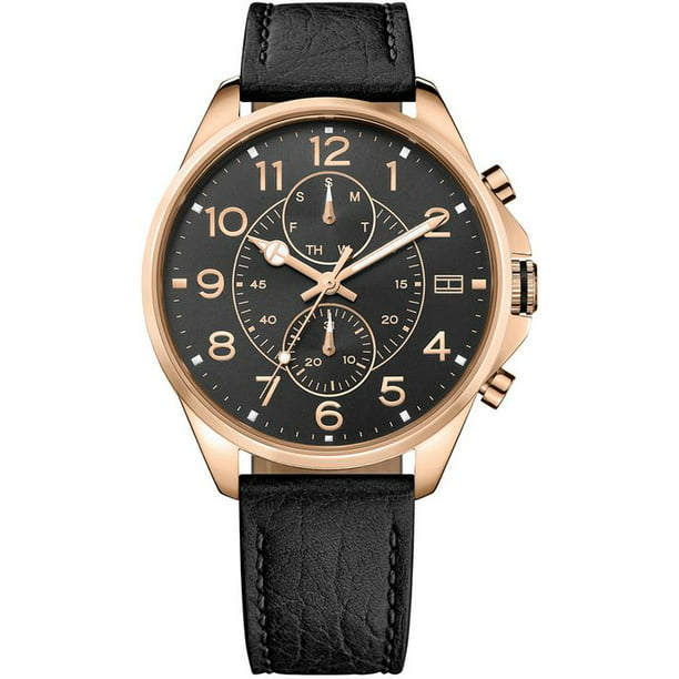 Hilfiger Men's Casual Sport Leather Strap Watch 1791273 - Walmart.com