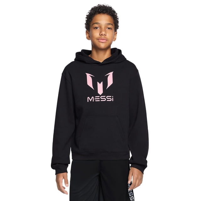 Sudadera con capucha Messi para niño, manga larga, polar, logo, talla 6