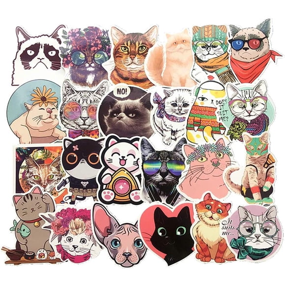 Cat Sticker Pack of Stickers Cute Cat Stickers for Laptops Hydro Flasks Water Bottles Luggage