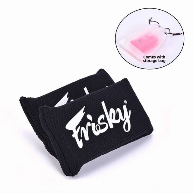 FRISKY Authentic Gel Boxing Hand Protection Wraps - Men's Durable Bandage-Style Hand Pads for Boxing, Martial Arts & Outdoor Sports - Superior Injury Prevention, Secure Fit, Black (1 Pair)